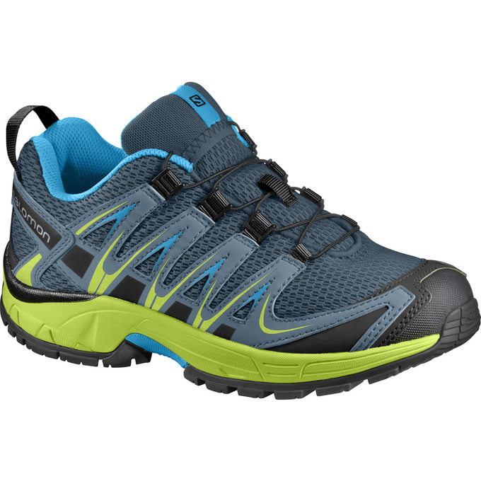 Salomon Israel XA PRO 3D K - Kids Trail Running Shoes - Blue/Yellow (LZGC-76823)